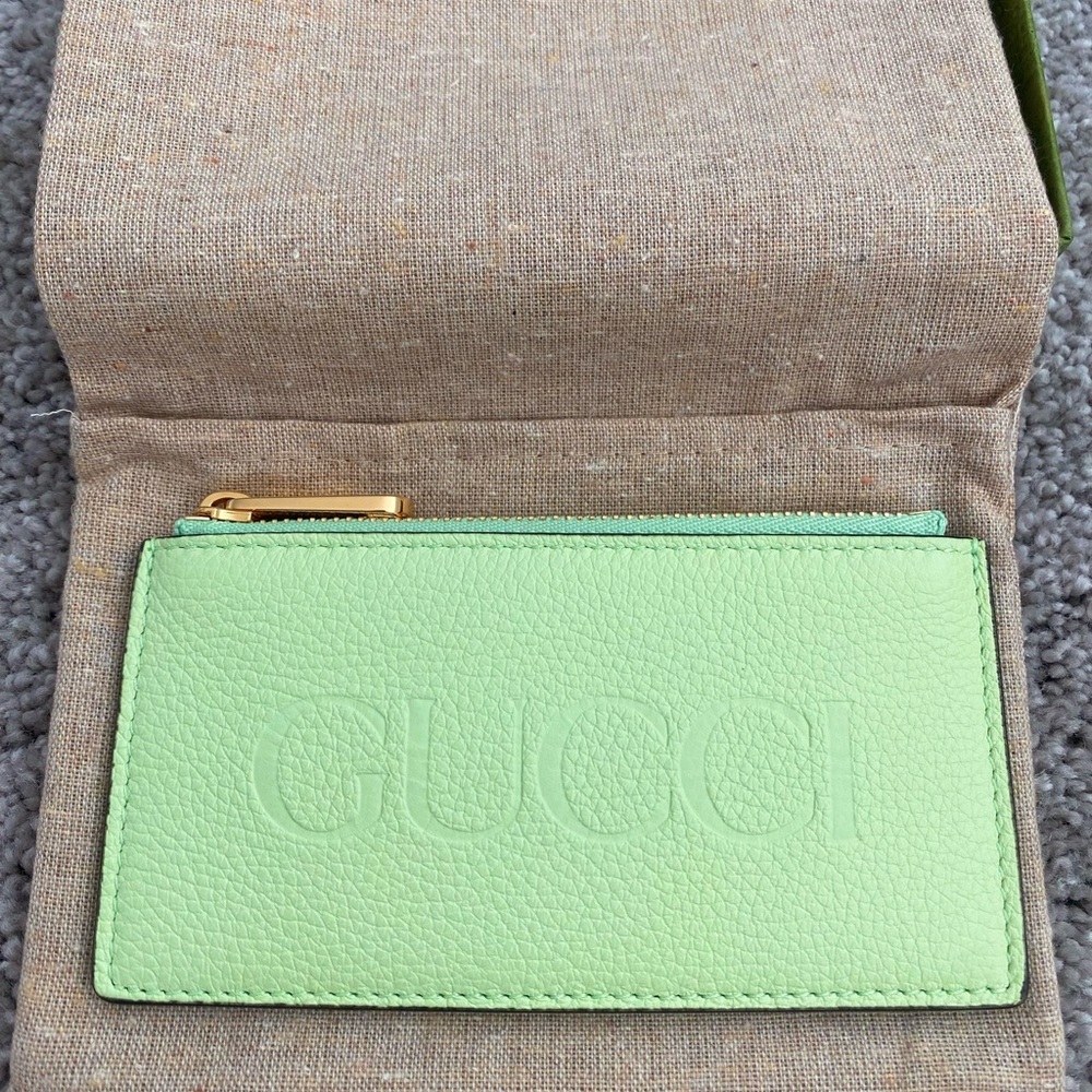 Rare Japan Limited Gucci Logo Zip Card Case